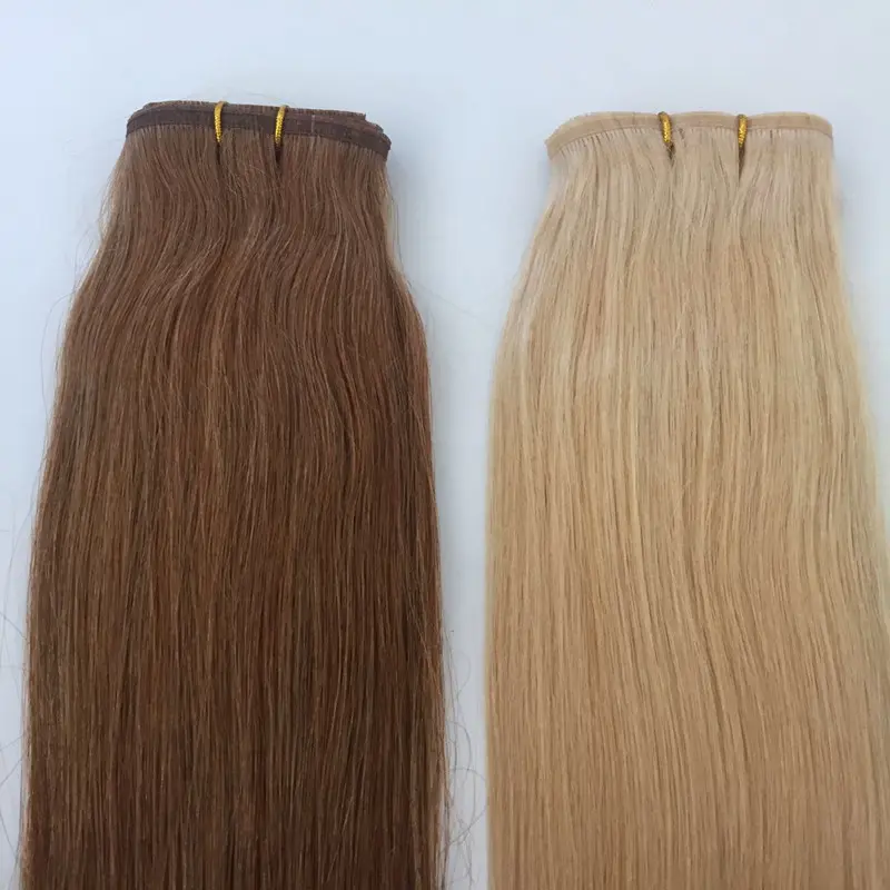 Double Drawn High Quality Cuticle Aligned Russian Remy Virgin Seamless Weft Hair Extensions manufactuers in China QM191