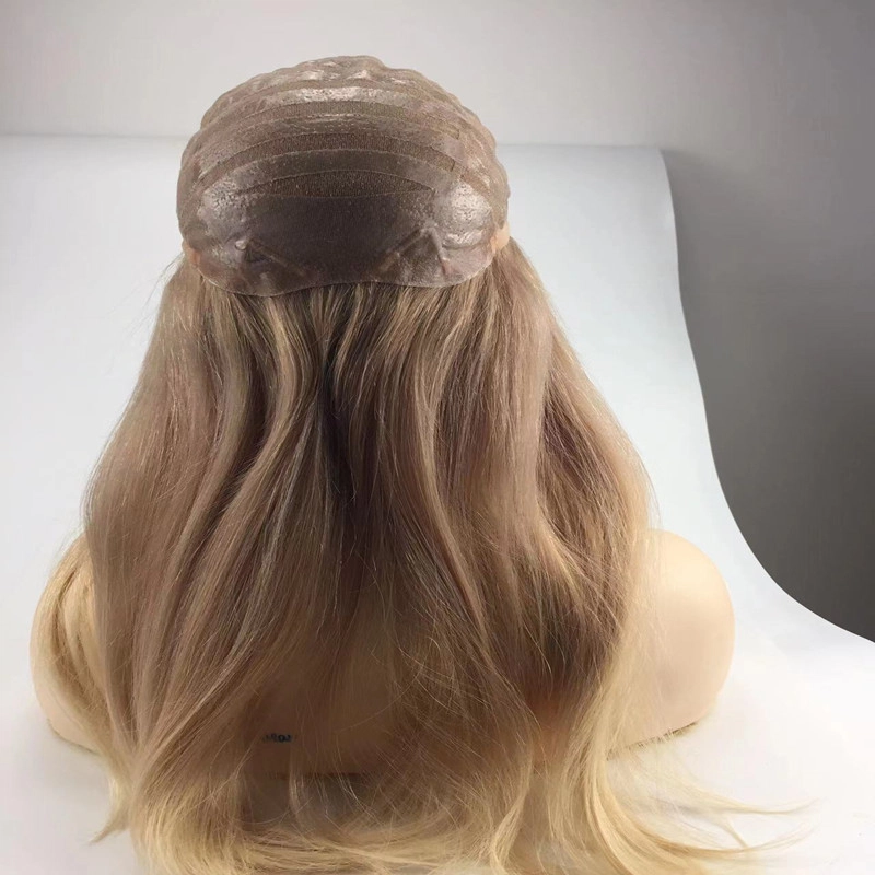 Silk base medical wig pu soft silicone hand tied top quality human hair factory wholesale  HJ 011