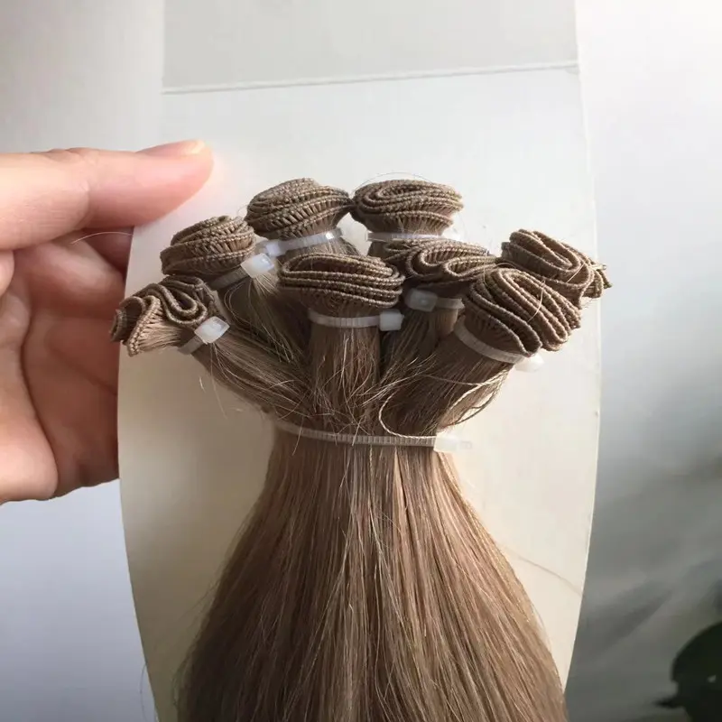Russian hair cuticle aligned hand tied weft hair extension QM250