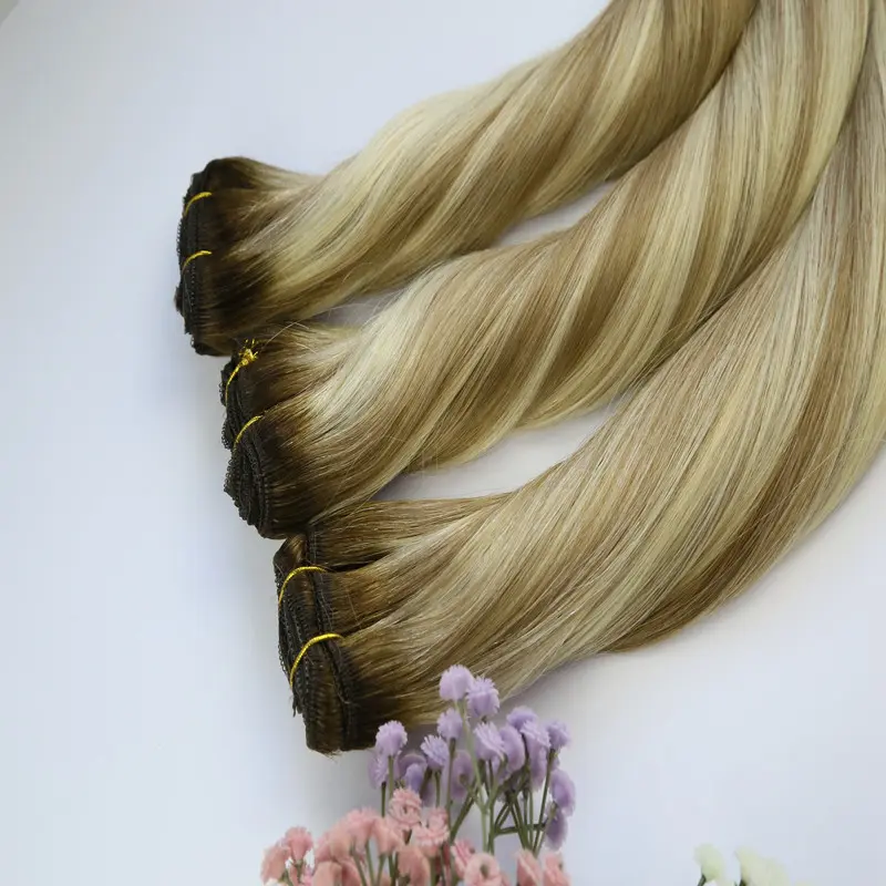 Wholesale china hand tied hair weft double drawn manufacturers QM247