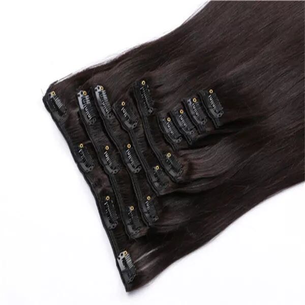 china european virgin natural hair clip extensions manufacturers QM287