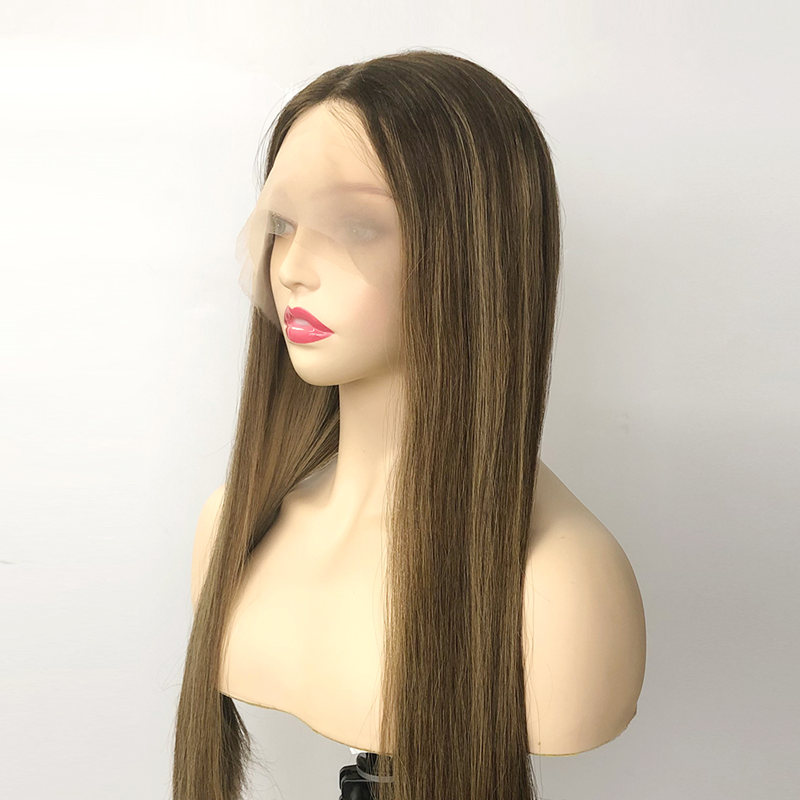 factory price stock virgin brazilian human hair jewish wig kosher wig shaitel for woman, highlighting hair color  QM294