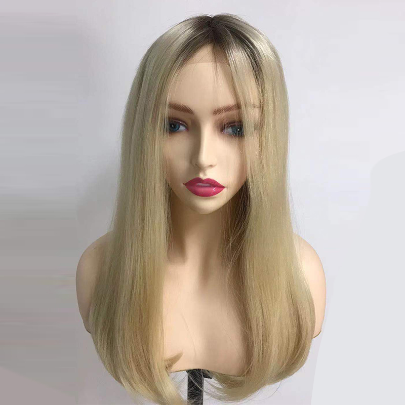 Wholesale Stock Popular Gorgeous Lace top wigs shinning highlight blonde brazilian hair HJ001