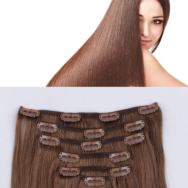 Thick brown hair extensions factory price JF330